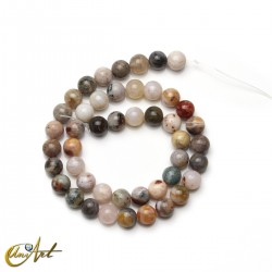 Cuentas redondas de ágata bambú - 8 mm