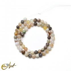 Bamboo agate round beads - 6 mm