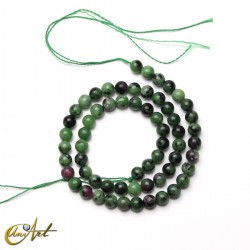 Ruby zoisite round beads - 6 mm