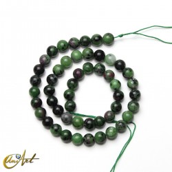 Ruby zoisite round beads - 8 mm