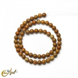 Round beads of wood Jasper - 6 mm