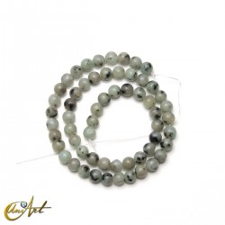 Kiwi jasper strand, round beads - 6 mm