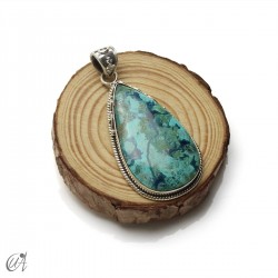 Silver and azurite - drop vintage pendants - Model 1