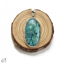 Azurite in sterling silver, oval pendants - Model 1