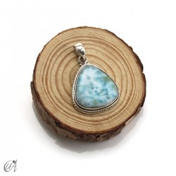 Colgante lágrima de larimar, plata de ley - Modelo 1, Mediano