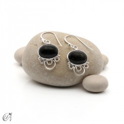 Nuit sterling silver earrings with natural gemstones - Black star