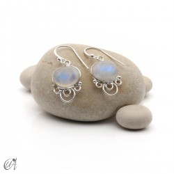 Nuit sterling silver earrings with natural gemstones - Moonstone