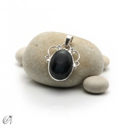 Romance pendant, stone in 925 silver - Hawk's eye