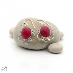 Pendientes Romance, plata y piedra - Rubí