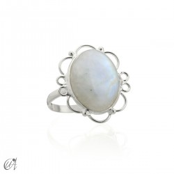 Anillo de plata con piedra, Romance - Piedra Luna, 12