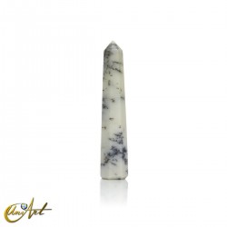 Dendritic opal (merlinite) point, 8 sides - Medium