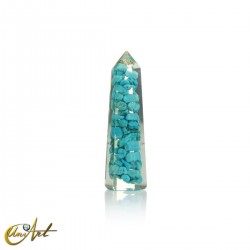 Punta de orgonita artesanal, 5 cm - Turquenita