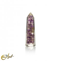 Punta de orgonita artesanal, 5 cm - Amatista