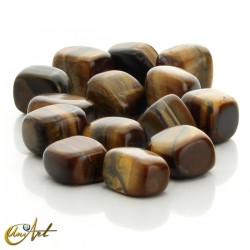 Tiger Eye tumbled stones in packet of 200 grs