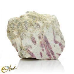 Turmalina rosa bicolor en matriz con mica