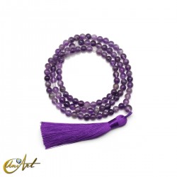 Mala beads of natural amethyst - 6 mm