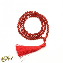 Buddhist japa mala beads of carnelian - 6 mm