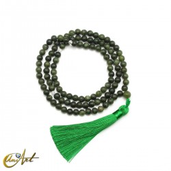 Green jade japa mala baeds - 6 mm