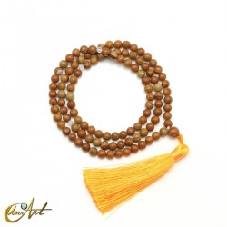 Japa mala de jaspe madera - 6 mm