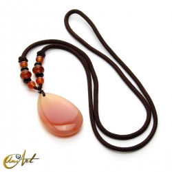 Necklace with agate teardrop - Red Agate