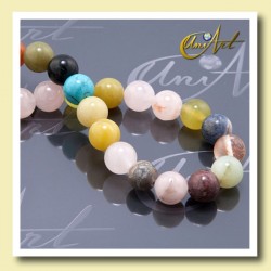 10 mm beads of various semi-precious stones - 10 mm