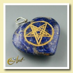 Corazón con Pentagrama grabado en Piedra Natural - Lapislázuli