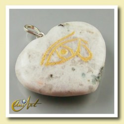 Colgante Udyat  - Ojo de Horus (Corazón) - Piedra Luna