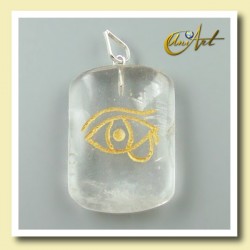 Udjat (Eye of Horus) - Pendant engraved in natural gemstone - Crystal Quartz