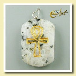 Pendant engraved with Ankh (Egyptian Cross) - Moonstone