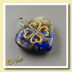Clover heart pendant - Lapis Lazuli