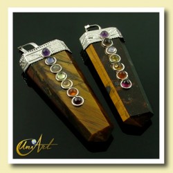 Colgante de los 7 Chakras - Ojo de Tigre