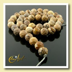 Picture Jasper Bead - 8 mm Round faceted - 8 mm