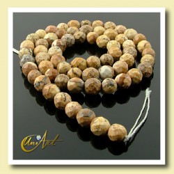 Jaspe paisina 6 mm - tiras de bolas facetadas - 6 mm