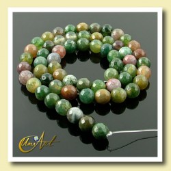 Indian Agate faceted Bead - 6 mm Round - 6 mm