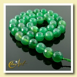 Green Agate Bead - 10 mm Round faceted - 10 mm