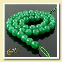 Green Agate faceted Bead - 8 mm Round - 8 mm