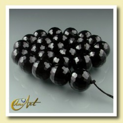 Tira de ágata negra 16 mm - bolas facetadas - 16 mm