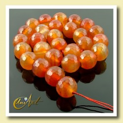 Carnelian 14 mm, faceted beads Strings - 14 mm