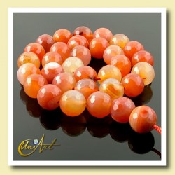 Faceted Carnelian Beads 12mm - 12 mm