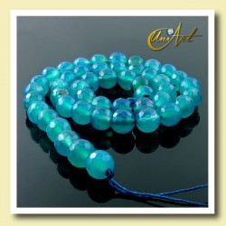 Blue Agate, 8 mm faceted round beads - 8 mm