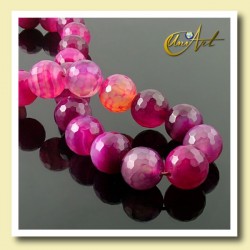 Ágata fucsia facetada 14 mm - 14 mm