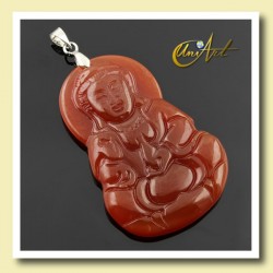 Guanyin, Colgante en ágata o carneola - Carneola