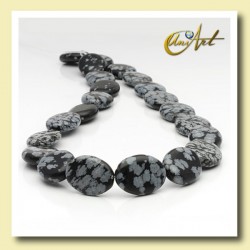Tira de obsidiana nevada - oval - 18 mm