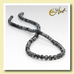 Cuentas redondas de obsidiana nevada - 4 mm