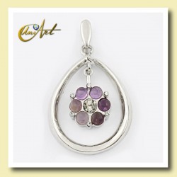 Double pendant with gemstones - Amethyst