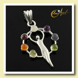 Chakras Pendant, primitive goddess or priestess - Model 1