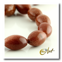 Sandstone olive carving beads - 12 mm