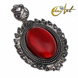 Victorian oval pendant - Carnelian