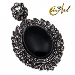 Victorian oval pendant - Onyx