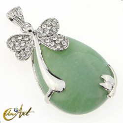 Dragonfly Pendant - Green Aventurine
